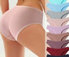 Sexy And Simple Solid Color Women's Underwear, Black+navy Blue+purple Red+dark Purple+floral Gray+li