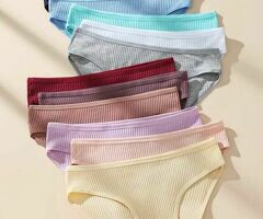 Sexy And Simple Solid Color Women's Underwear, Black+navy Blue+purple Red+dark Purple+floral Gray+li