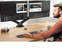 Dual/Single Monitor Mount Up to 32 Inches Screen, Max 22 Lbs Each Arm, Adjustable Dual Monitor Stand