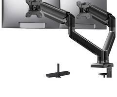 Adjustable Ergonomic Desk Mount with C-Clamp & Grommet Base, Gas Spring Swivel Tilt Rotation, VE