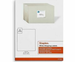 Staples lASER/ink Shipping Labels 3 1/3" x 4" White 6 Labels/Sheet