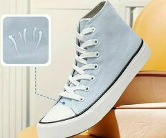 Men's High-Top Canvas Sneakers - Breathable Lace-Up Casual Walking & Tennis Shoes with Cushioned