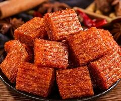 Hunan Shuangjiao, Spicy Strip] 2 Bags of Hunan Shuangjiao Gluten Spicy Strip - Childhood Snacks 250g