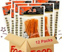 [12Packs] WEILONG, Big Latiao - Spicy Wheat Flour Strip Chili Snack, 3.6oz12Packs
